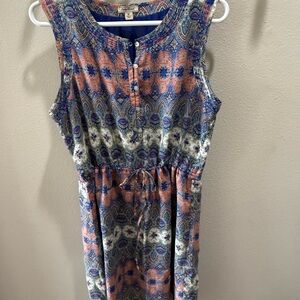 Lucky Brand Multicolor Paisley Midi Dress